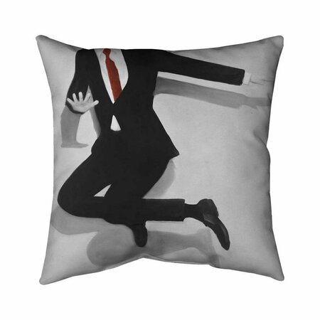 BEGIN HOME DECOR 26 x 26 in. Classical Jumping Man-Double Sided Print Indoor Pillow 5541-2626-FA9